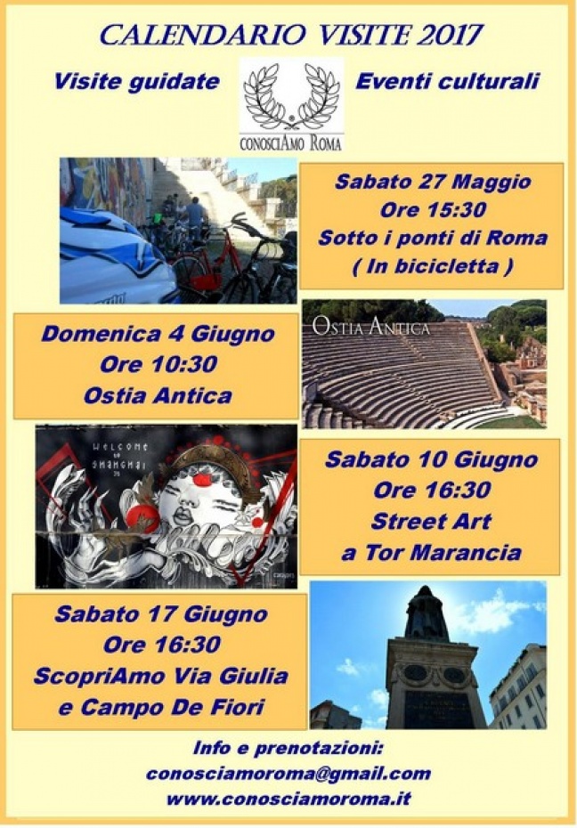 Calendario Visite Guidate Maggio/Giugno