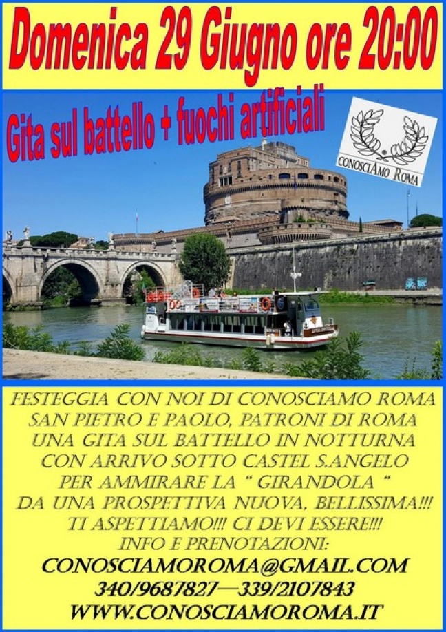 Gita sul battello con finale di fuochi artificiali